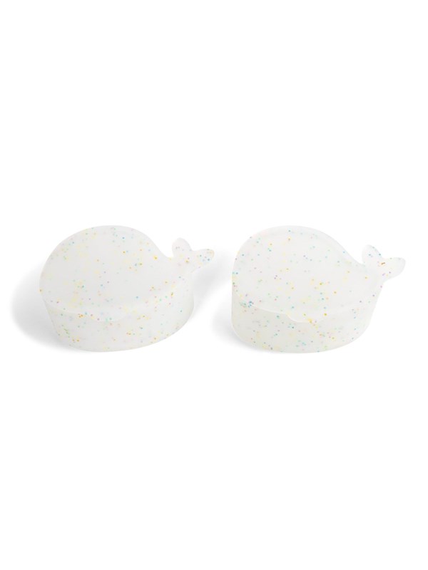 Filibabba Set of 2 silicone mini snack boxes - Christian the Whale - Confetti