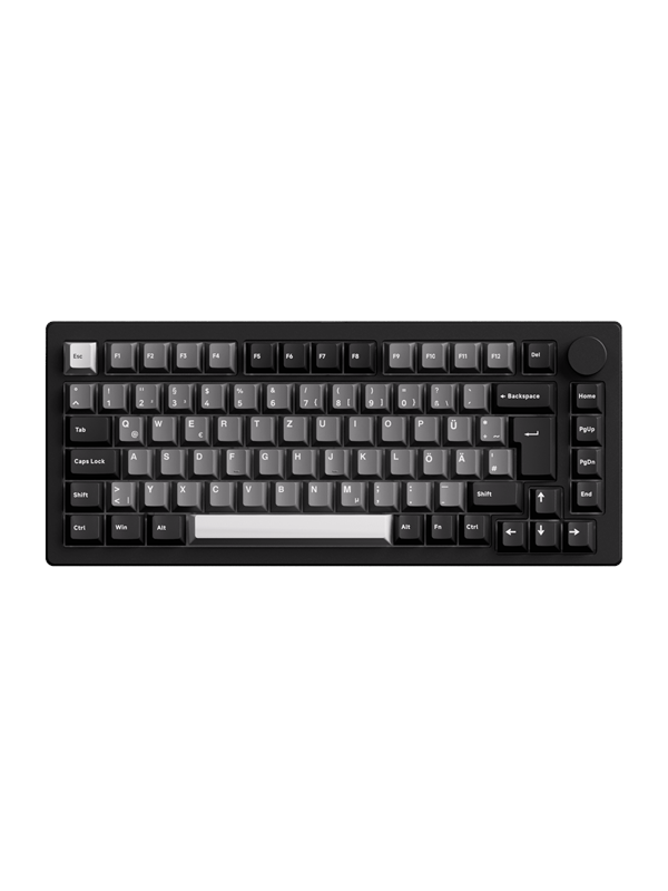 Akkogear Monsgeek M1 V5 VIA Black & Silver - V3 Piano Pro ISO - Gaming Toetsenbord - Zonder Numpad - German/UK/Nordic - Zwart
