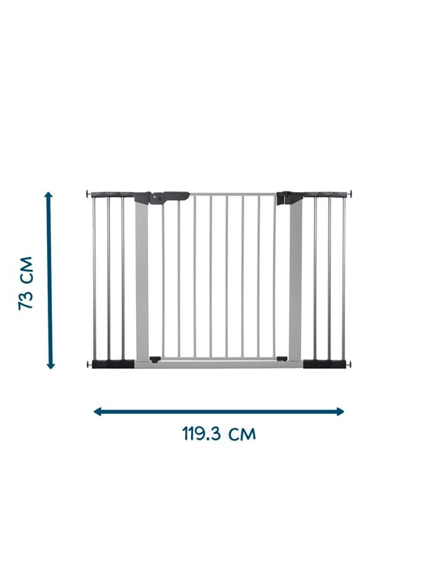 BabyDan Premier Safety Gate with 6 Extensions 112-119.3 cm Silver