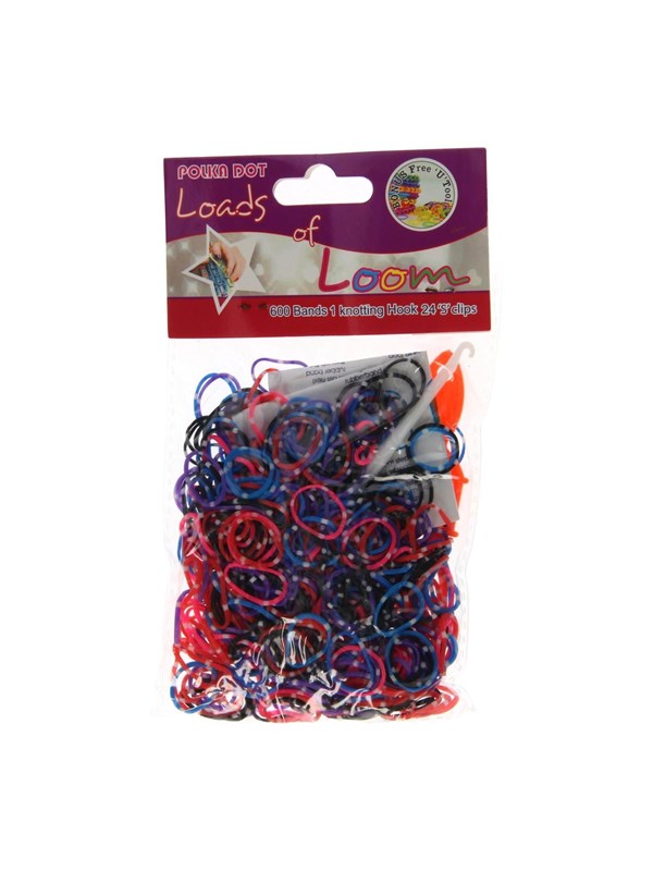Loombands polka dot set - 600 stuks kleurrijke elastiekjes creatief speelgoed.
