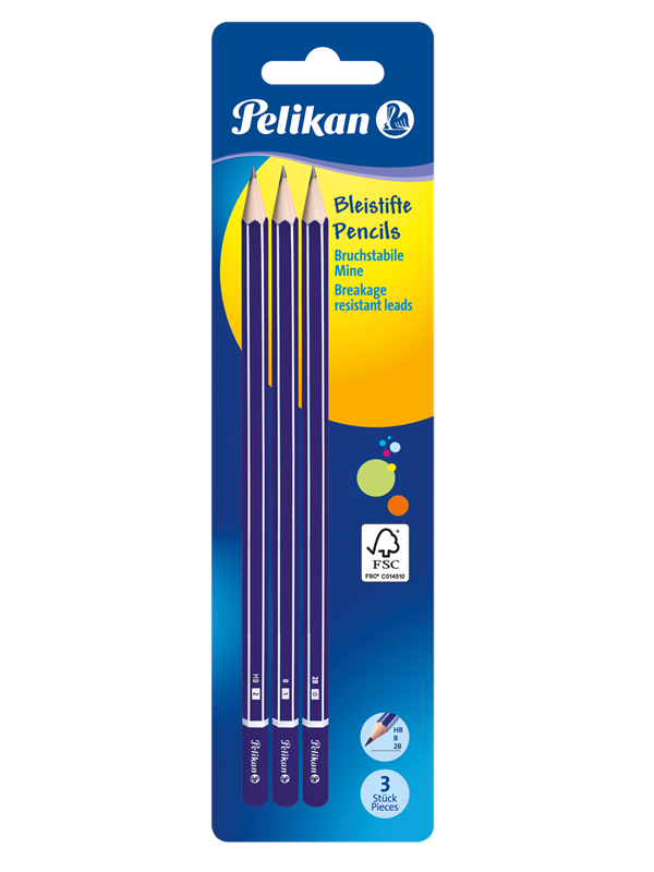 Pelikan pencils 2B.B.HB hexag..3/B FSCblistercard