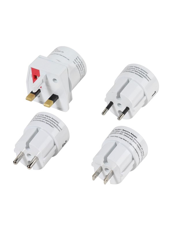 Vivanco Travel adapter Set EURO/USA -> World White
