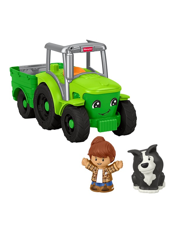 Fisher-Price Little People Tractor – Muzikaal Duwvoertuig met Aanhanger en 2 Figuren