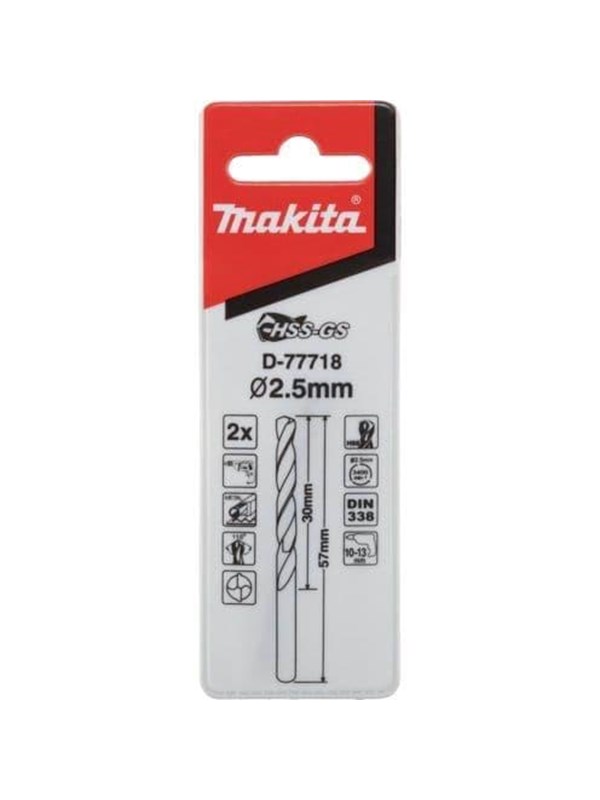 Makita Metaalboren HSS-GS 2,5x57 mm 2 St. - D-77718