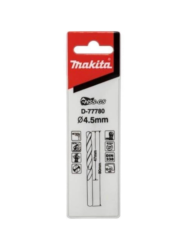 Makita metaalboormachine HSS-GS 4,5x80 mm - D-77780