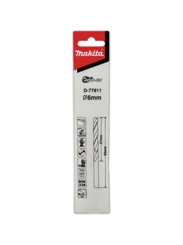 Makita metaalboormachine HSS-GS 6,0x93 mm - D-77811