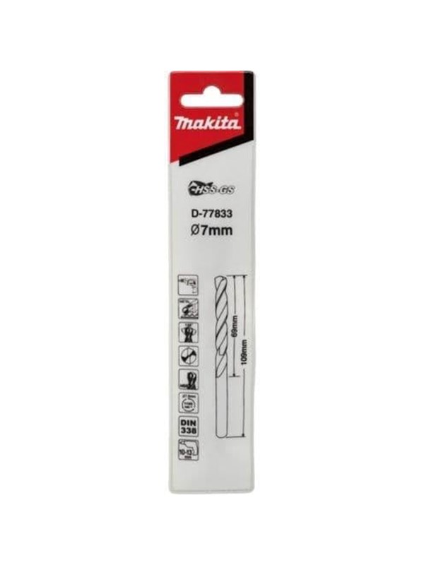 Makita D-77833 Metal Drill Bit HSS-GS 7.0x109mm
