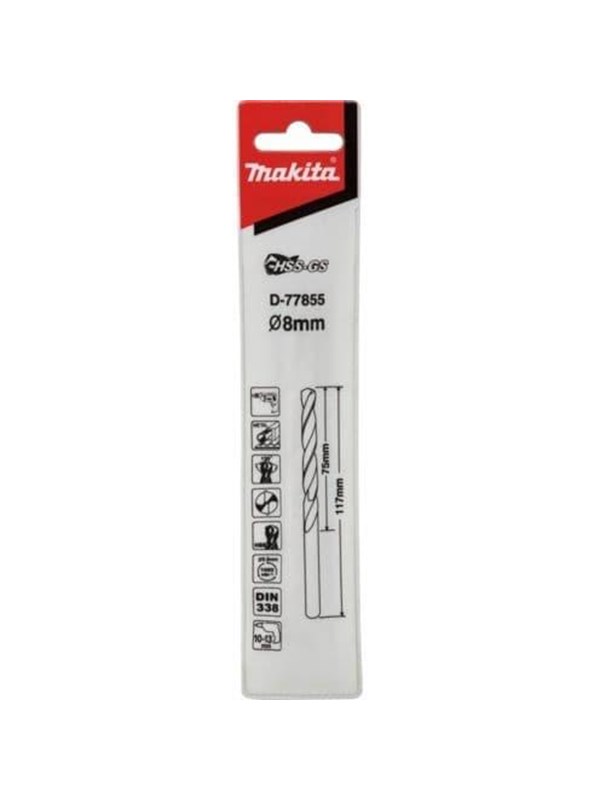 Makita metaalboormachine HSS-GS 8.0x117 mm - D-77855