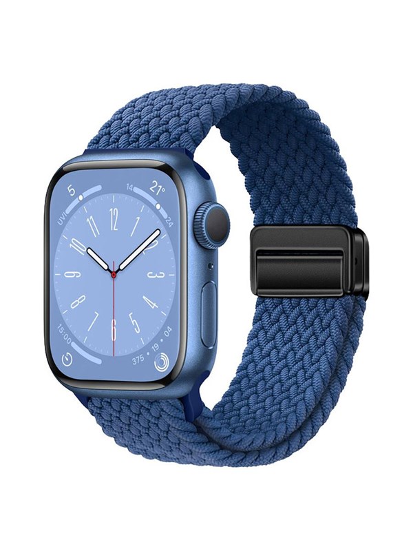Lippa Apple Watch Nylon Strap incl. Magnetic Lock 42/44/45/46/49 mm - Blue