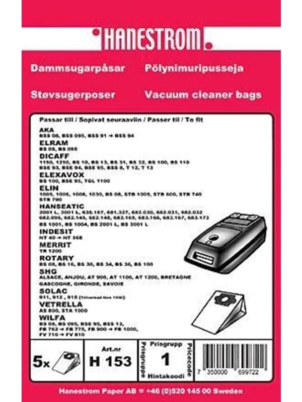 Hanestroem Vacuum Cleaner Bags - 5 Pack