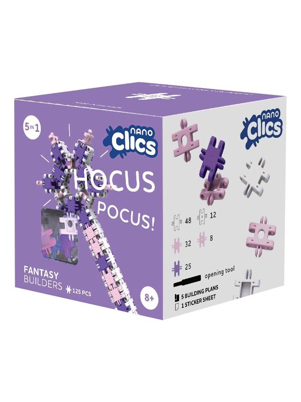 Nano Clics – Fantasy Builders 125 Piece Set – 5 in 1 Bouwblokken – SPEELGOED Gemaakt Van 100% RECYCLED Plastic – Speelgoed 8, 9, 10, 11, 12 jaar – Constructie Speelgoed