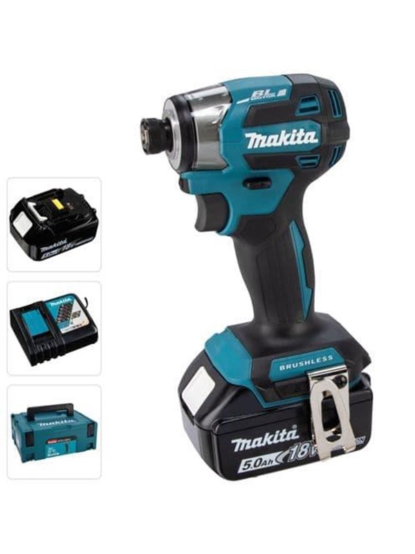 Makita DTD 173 RTJ accu slagmoersleutel 18 V 180 Nm 1/4" borstelloos + 2x oplaadbare accu 5.0 Ah + lader + Makpac