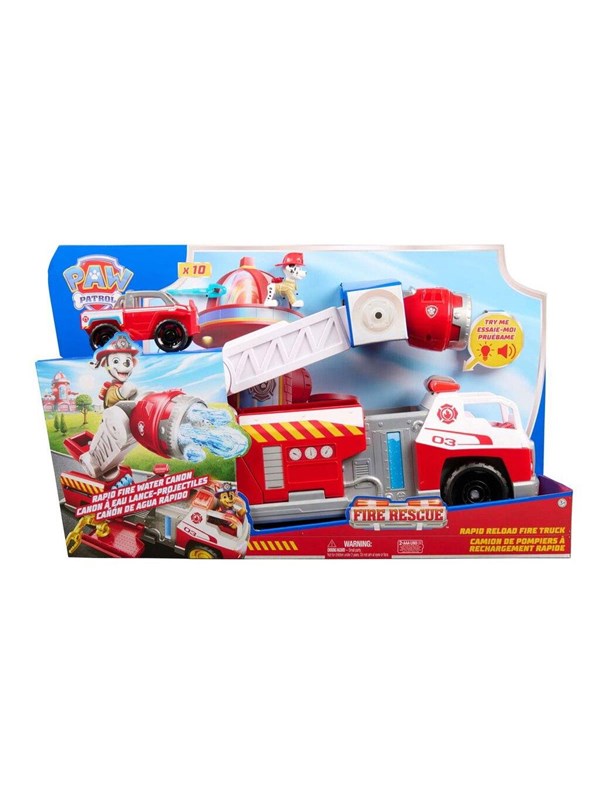 PAW Patrol - Brandweerredding - Marshall's Brandweerwagen met Marshall-figuur, licht, lanceerder en geluidseffecten