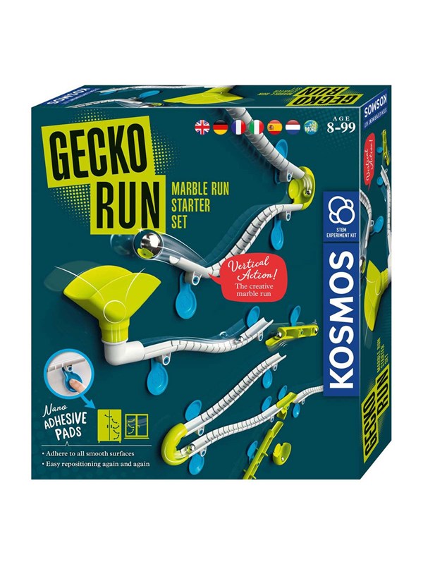 Kosmos Gecko Run – Knikkerbaan - Starter Set - Marble Run - Verticale knikkerbaan met kleefpads voor gladde oppervlakken