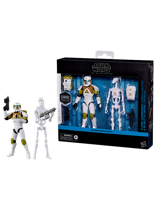 Star Wars The Black Series Clone Commando (Urban Fighter) en B1 Battle Droid (Training), Star Wars: Battlefront II, actiefiguren van 15 cm