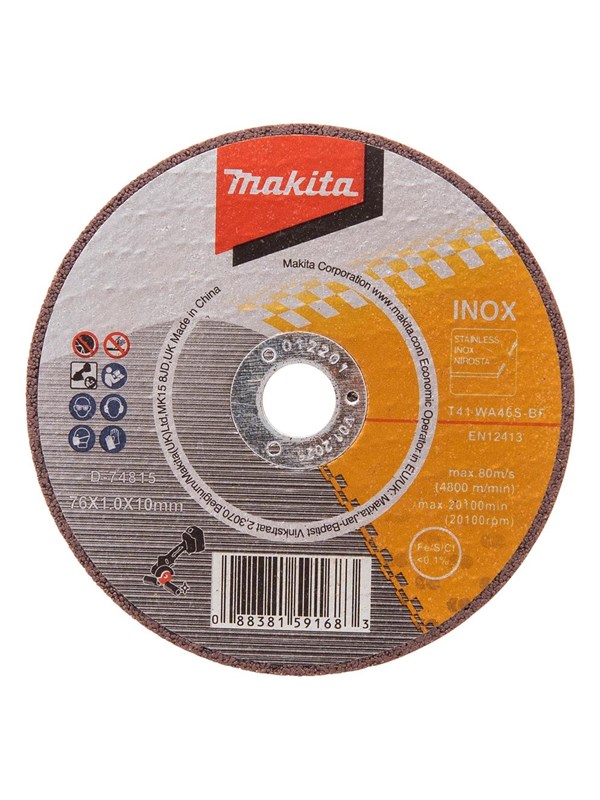 Makita D-74815-5 Doorslijpschijf RVS 76 mm VE=5