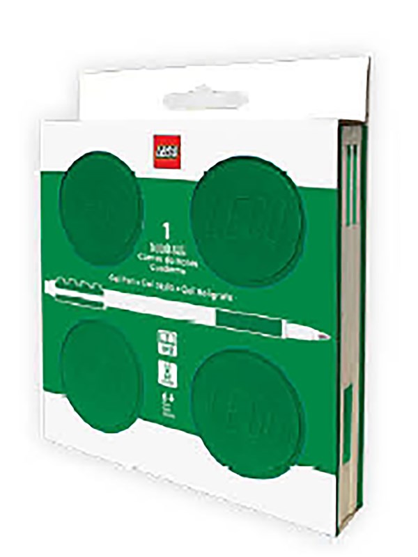 Euromic LEGO® Locking Notebook w/Gel Pen (box) 192p GREEN