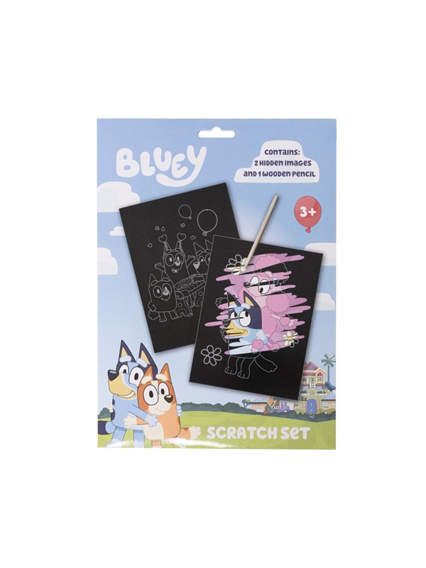 Euromic BLUEY Scratch set w/wooden pencil paper envelope