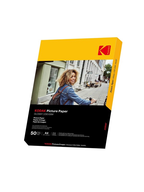 KODAK 9891267 - 50 vellen 230g/m² fotopapier, glanzend, A4-formaat (21x29,7cm), Inkjet printen