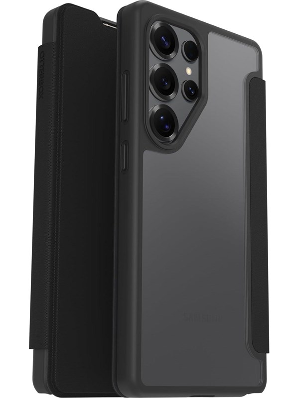 OtterBox React Folio Series voor Samsung Galaxy S25 Ultra, transparant/zwart - Geen retailverpakking