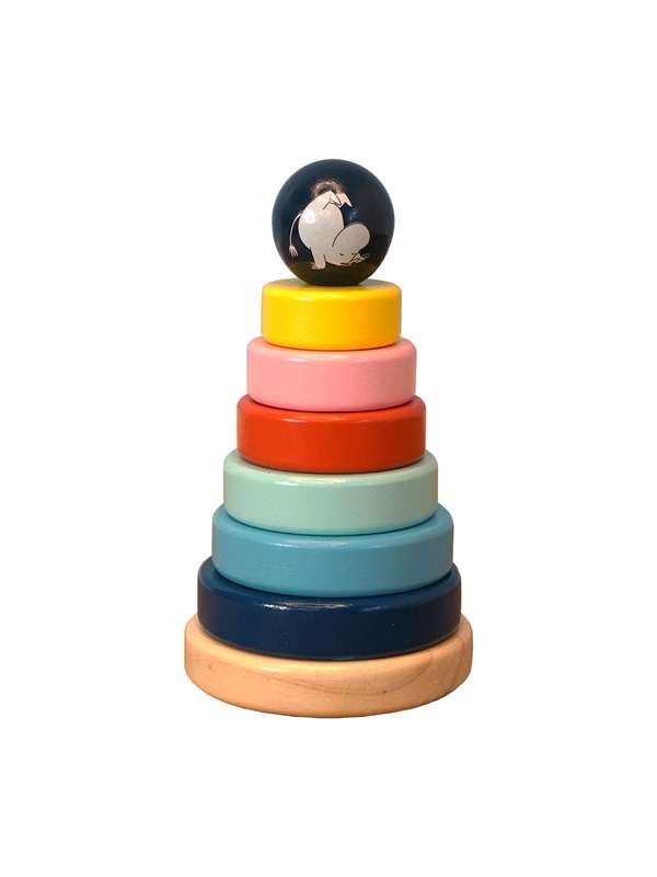 Barbo Toys Moomin - Stacking Rings, 2 jaar, Hout, Blauw, Groen, Roze, Rood, Geel