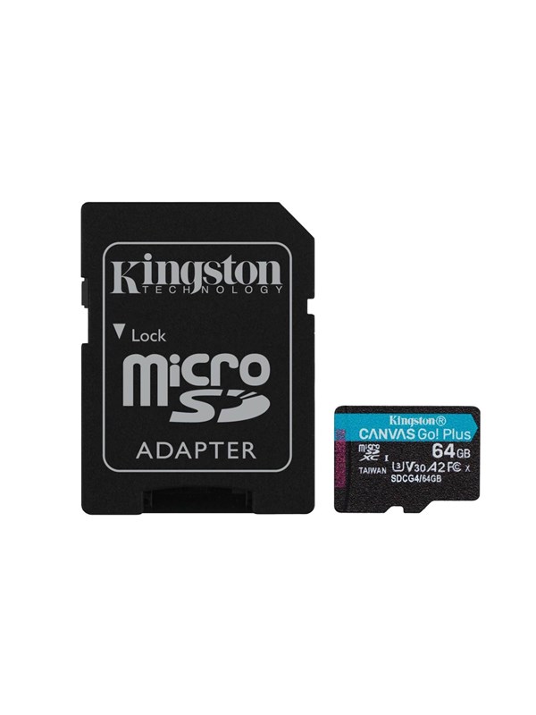 Kingston Technology microSDXC 64GB | Canvas Go! Plus Gen4 | 200MB/s | A2 | U3 | V30 | + Adapter