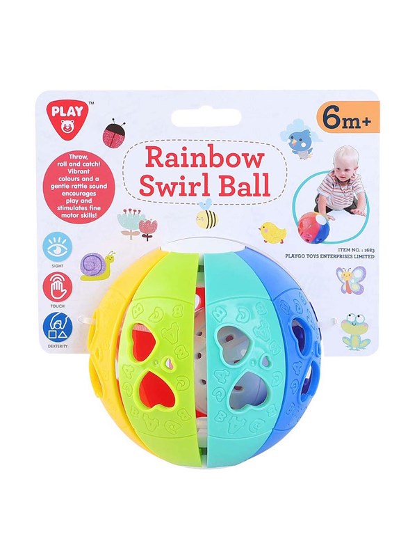 Play Regenboog speelbal met ratelgeluid voor baby's en peuters.