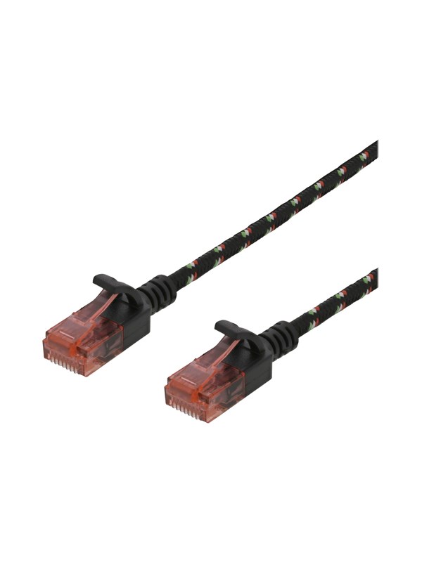 Deltaco patch cable - 50 cm - black - Zwart - 0.5m