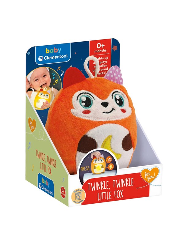 Clementoni - Baby knuffel en nachtlampje - Twinkle Twinkle - Klein Vosje - vanaf 0 jaar
