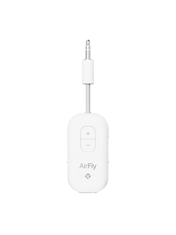 Twelve South AirFly Pro 2 – Geniet van In-Flight Entertainment met Draadloze Hoofdtelefoons – Koppel Twee Sets Draadloze Hoofdtelefoons voor Gedeeld Luisteren – Meer dan 25 Uur Batterijduur - Wit