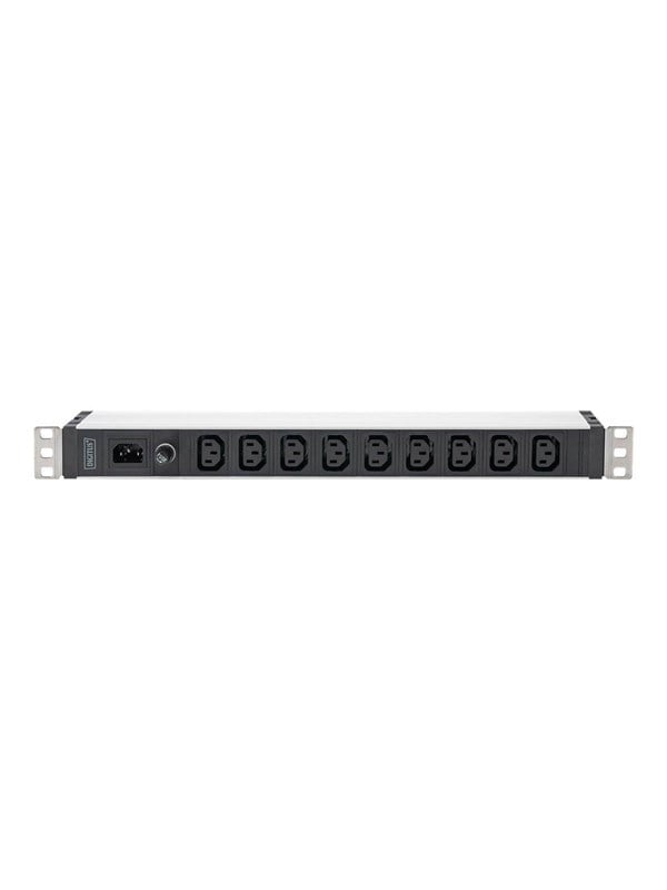 Digitus DN-95429 19 inch Stekkerdoos voor patchkast 1 HE Apparaatcontactdoos C13 10A Geschikt voor kastdiepte: vanaf 300 mm Aluminium, Aluminium