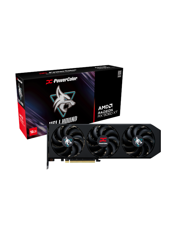 PowerColor Radeon RX 9060 XT Hellhound OC - 16GB GDDR6 RAM - Grafische kaarten