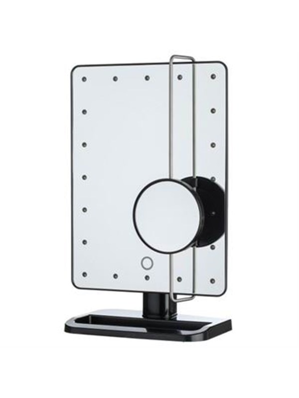 UNIQ Hollywood Make-up Spiegel met verlichting & 10x Vergrotingsspiegel - Zwart