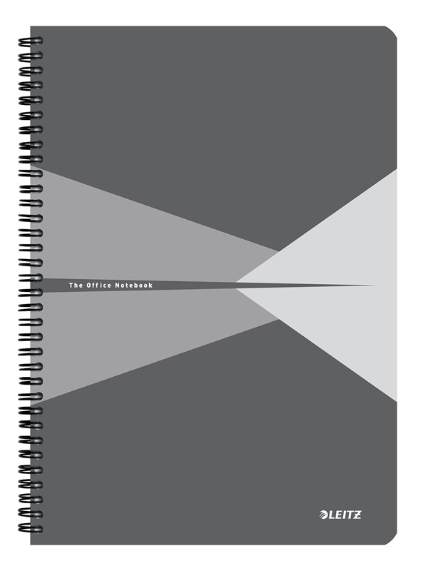 Leitz Office Notebook A4 ruled wirebound with cardboard cover grey