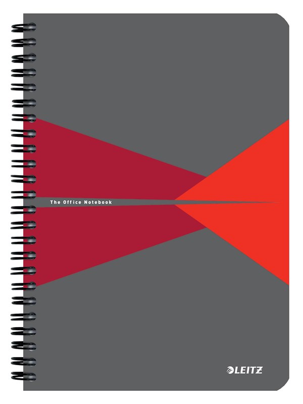 Leitz Office Notebook A5 ruled wirebound with cardboard cover Red