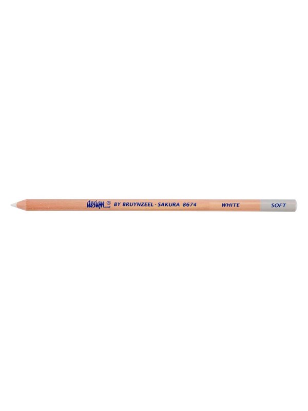 Bruynzeel potlood wit zacht krijt voor kinderen en kunstenaars.