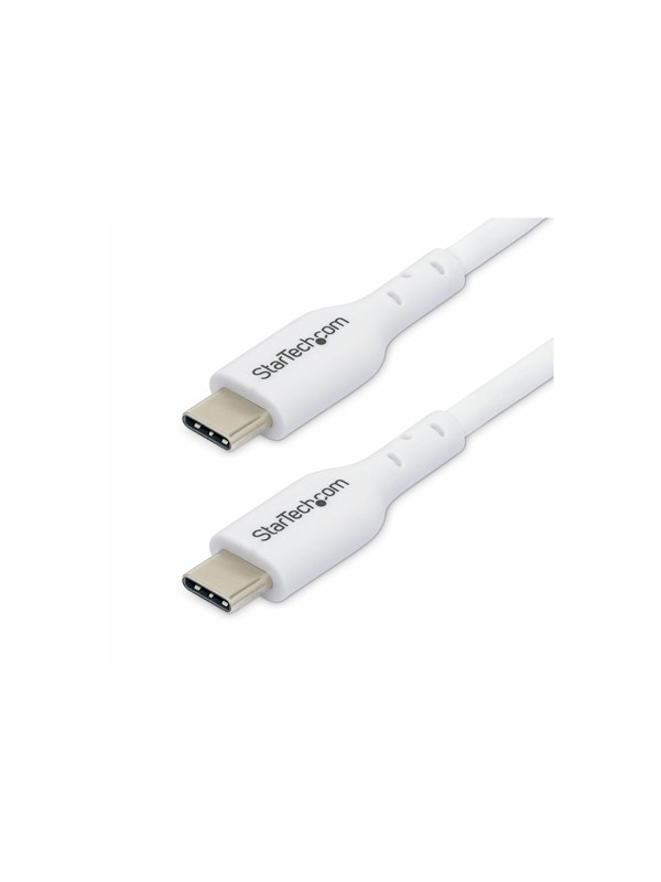StarTech.com 3.3ft (1m) USB-C Charging Cable Charge & Sync 60W (3A) PD USB 2.0 Laptop Charger Cable - White USB C Charging Cord - USB-C cable - 24 pin USB-C to 24 pin USB-C - 1 m