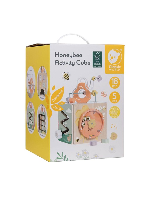 Classic World houten activiteitenkubus honingbij - educatief speelgoed.