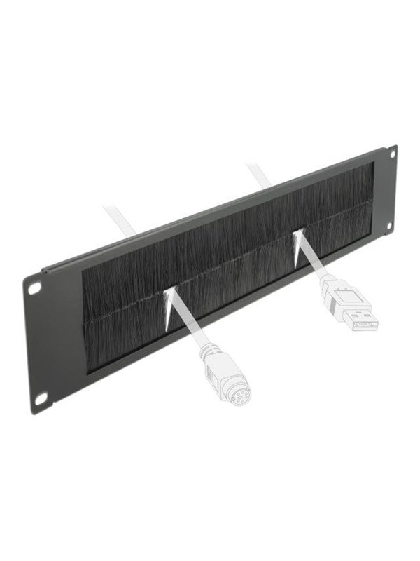 Delock 66482 19 inch Afdekking met borstels voor patchkast 2 HE Zwart
