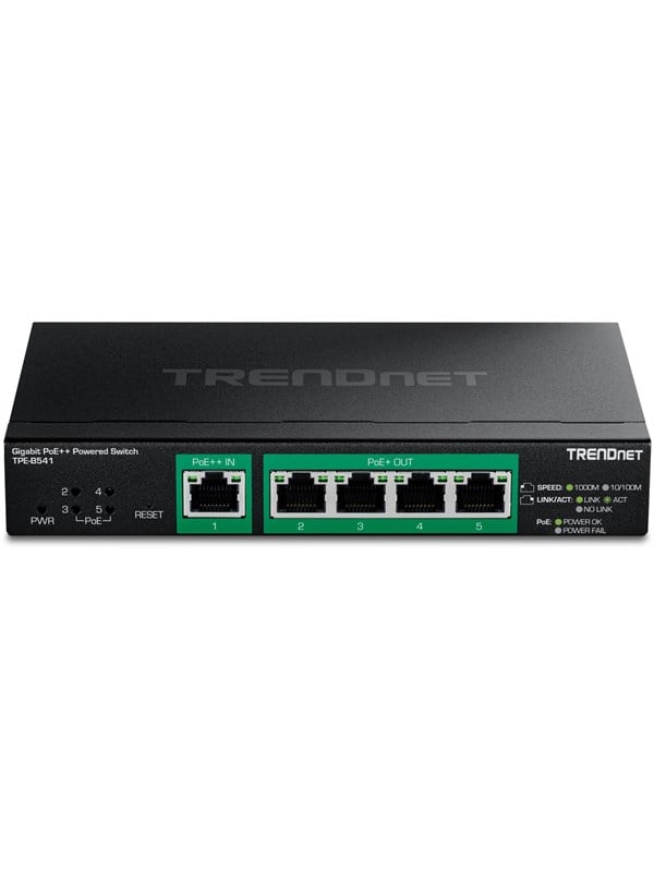 TRENDnet TPE-B541 5-Port Gigabit PoE++ Powered Managed Switch with PoE