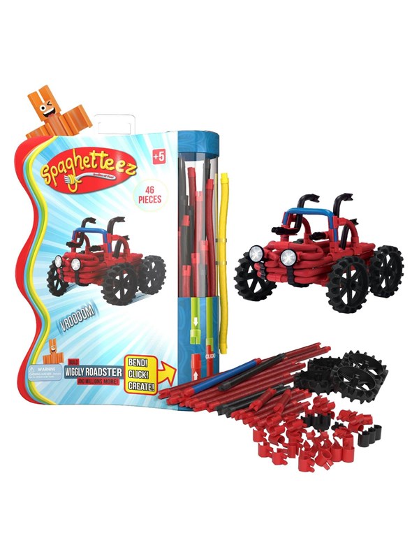 Spaghetteez - Wiggly Roadster - Flexibele Bouwstaafjes - Speelgoed 5,6,7,8 Jaar Jongens en Meisjes- Constructie Speelgoed- Montessori Speelgoed- Educatief Speelgoed
