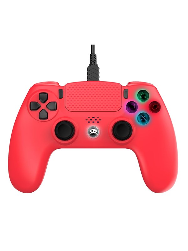 Freaks and Geeks Controller - Verlichte Knoppen - Vibratie - Touchpad - 3.5mm Jack - Rood - PS4