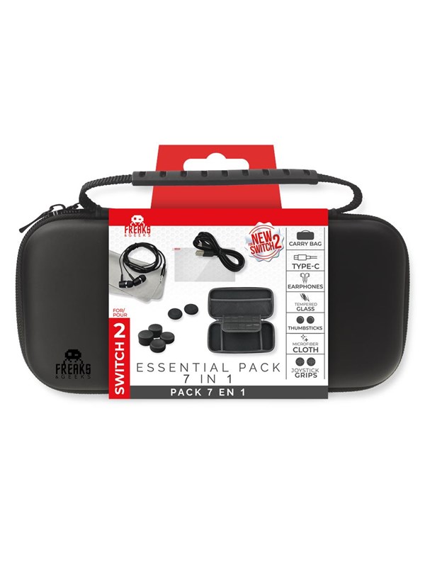 Freaks and Geeks - 7-in-1 Accessoire Set voor Nintendo Switch 2 - Hoes, Beschermglas, Koptelefoon