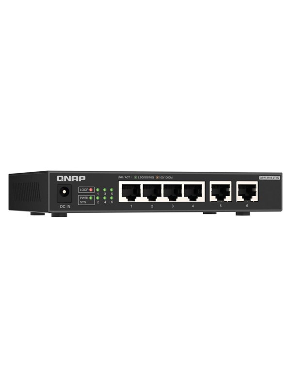 QNAP QSW-2104-2T-R2 6-Port Switch (4-port 2.5GbE and 2-port 10GbE)