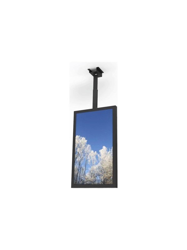 HI-ND mounting component - portrait - for digital signage LCD panel - black RAL 9005 - Max - recommended for 49"