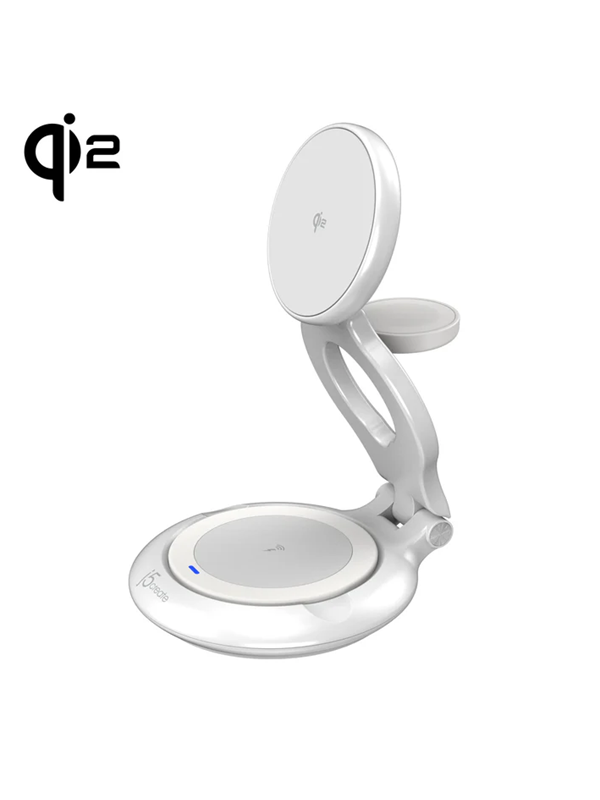 j5create Qi2 3-in-1 Magnetic Foldable Wireless Charging Station