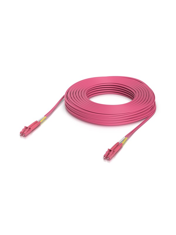 Ubiquiti UniFi OM4 Duplex LC UPC Fiber Patch Cable 30m - Roze - 30m