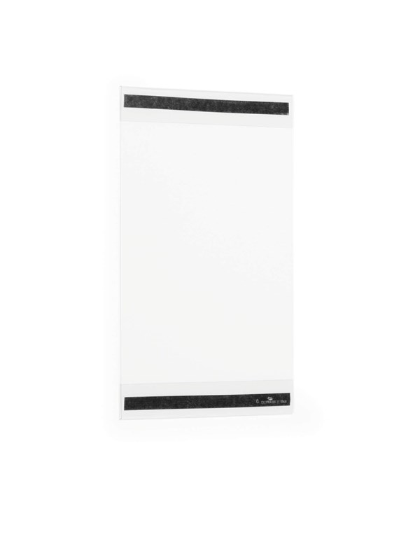 Duurzame magneetlijst rPET, A4 staand formaat, met 2 magneetstrips op de achterkant, RPET-folie, transparant, 5 stuks