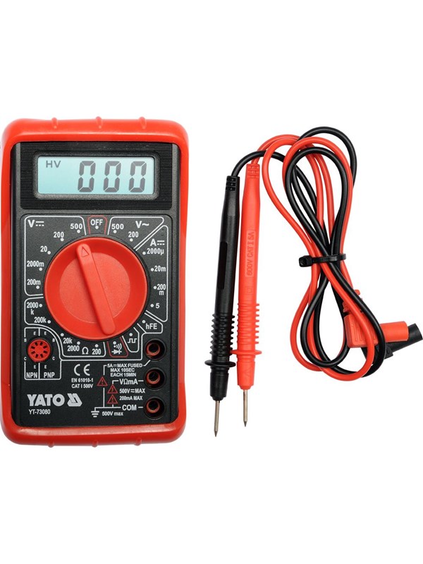 Yato YT-73080 - Digitale Multimeter - Buzzer - Holster - Automatisch Uitschakeling