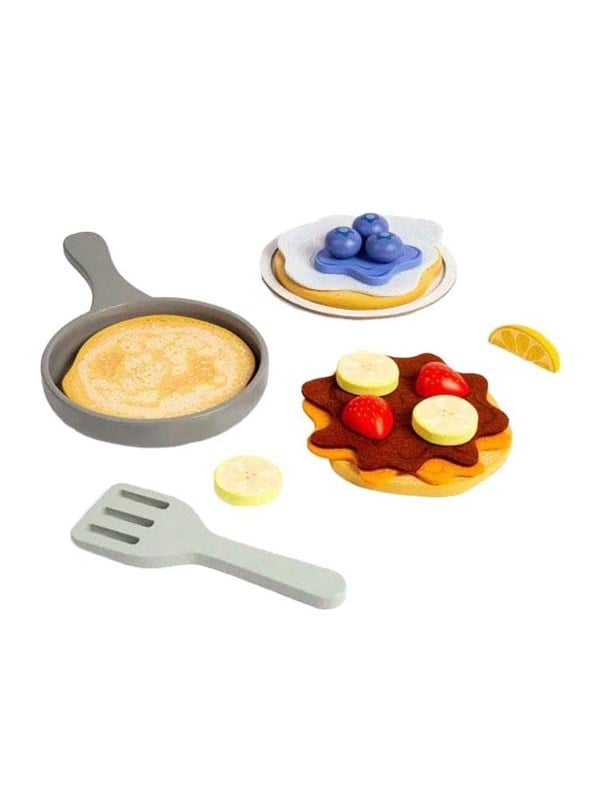 BigJigs houten pannenkoeken speelgoed set - fantasie ontbijt speelset.